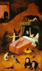 Death of the Reprobate - oil on panel painting by Hieronymus Bosch